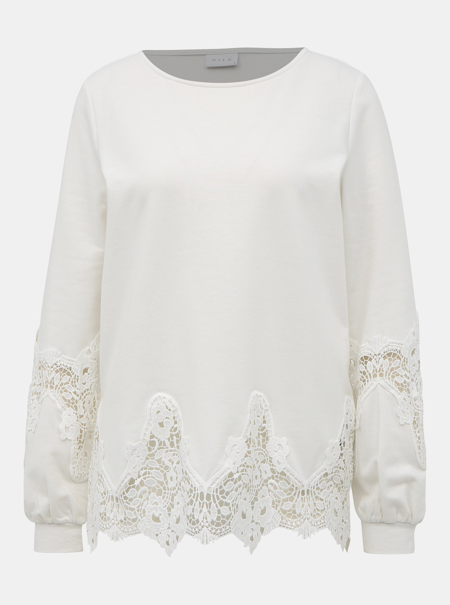 White hot sale lace sweatshirt