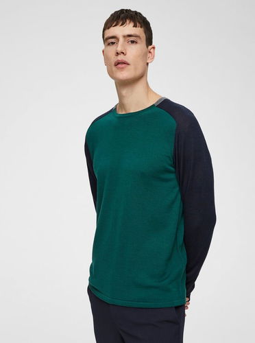 SELECTED HOMME Dark green light Merino wool sweater Thom L - Jumper