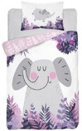 Slon Jungle pink Bavlna, 100 × 135, 40 × 60 cm - Obliečky