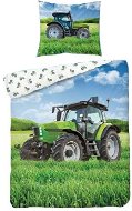 Traktor, zelené, svítící, bavlna, 140×200 cm, 70×80 cm - Povlečení