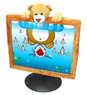 Plyšová dekorace na 15" a 17" LCD monitory - Medvěd - -