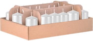 Z - TRADE Adventní válcová Metal Perla 24 ks bílá 4 × 6 cm - Candle Set