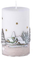 Z - TRADE Vánoční válcová LED dioda Zimní krajina krémová 7 × 11,5 cm - Candle