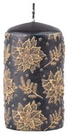 Z - TRADE Vánoční válcová s motivem Golden Leaves černá 6 × 11 cm - Candle