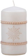Z - TRADE Vánoční válcová s motivem Snowflake krémová 6 × 11 cm - Candle