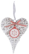 Z - TRADE Proutěné závěsné srdce 24 × 30 cm, bílo-červené - Christmas Decoration