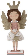 Z - TRADE Wooden decorative angel, natural with glitter, 18 × 38 cm - Christmas Decoration