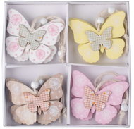 Z - TRADE Dřevěný závěs motýli v krabičce 8 ks, 8 × 6,5 cm, barevný - Decoration
