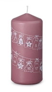 Z - TRADE Presents decorated candle, white and pink 6.8 × 15 cm - Candle