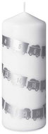 Z - TRADE Decorated Candle Train silver white 6.8 × 18cm - Candle