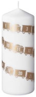 Z - TRADE Train decorated candle, white and gold 6.8 × 18cm - Candle