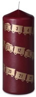 Z - TRADE Train decorated candle, gold/red, 6.8 × 18 cm - Candle