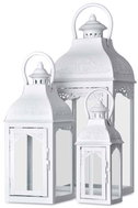 Z - TRADE Set of 3 lanterns, metal, glass, 25, 35,5, 48 cm, white - Lantern