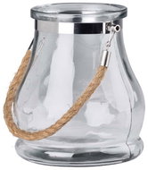 Z - TRADE Skleněná lucerna se závěsem z lana 16 × 18 cm, čirá - Lantern