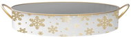 Z - TRADE Plechová mísa s uchy Vločka 29 × 6,6 cm, bílo-zlatá - Decorative Bowl