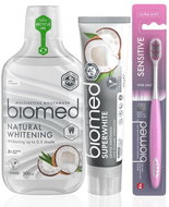 BIOMED Superwhite toothpaste 75 ml, mouthwash 500 ml + toothbrush - Dental Hygiene Set