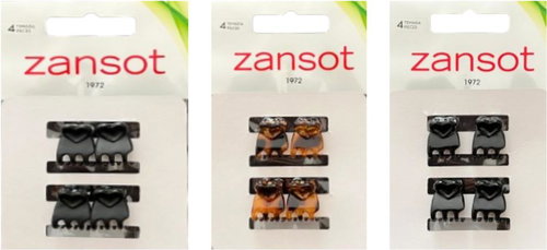 Zansot Classic Hair Clip Small 1,5 cm, 3 pcs glossy + matt + tortoise - Hair Fastener - Main image