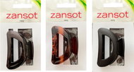 Zansot Classic Large hair clip 8 cm, 3 pcs glossy + matt + tortoise - Hair Fastener