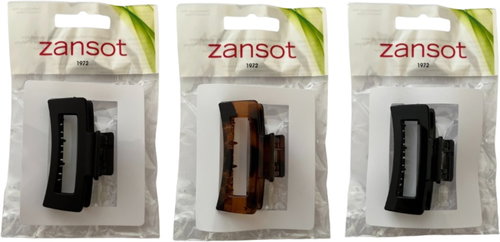 Zansot Hair Clip Oval Classic Medium 6 cm, 3 pcs glossy + matt + tortoise - Hair Fastener - Main image