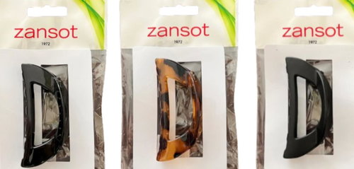 Zansot Curved Classic Hair Clip Small 6,2 cm, 3 pcs glossy + matt + tortoise - Hair Fastener - Main image