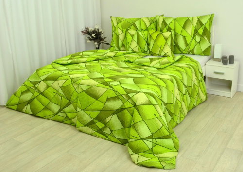 Zdeněk Staněk - LUX Crepe Bedding Set, Green, Rainbow - Bed Linen - Main image