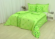 Zdeněk Staněk - LUX Crepe Bedding Set, Green, Squares - Bed Linen