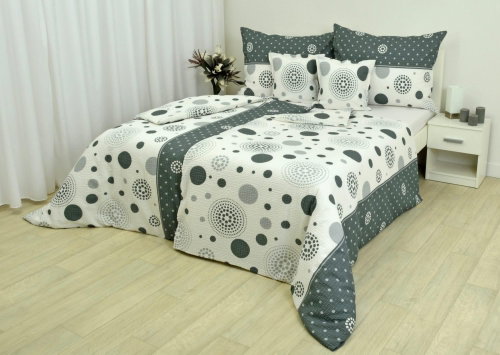 Zdeněk Staněk - LUX Crepe Bedding Set, Grey, Circles - Bed Linen - Main image