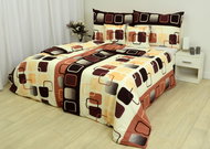 Zdeněk Staněk - LUX Crepe Bedding Set, Dark Brown Squares - Bed Linen
