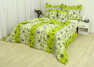 Zdeněk Staněk - LUX Crepe Bedding Set, Green-Grey Flowers - Bed Linen