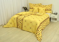 Zdeněk Staněk - LUX Crepe Bedding Set, Brown, Squares - Bed Linen