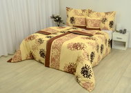 Zdeněk Staněk - LUX Crepe Bedding Set, Beige with Brown Pattern - Bed Linen