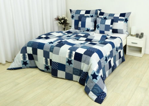 Zdeněk Staněk - Crepe Bedding LUX Blue Stars - Bed Linen - Main image