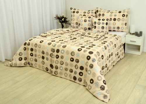 Zdeněk Staněk - Cotton Bedding LUX Beige with Black Ornament - Bed Linen - Main image