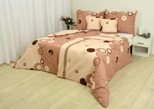 Zdeněk Staněk - Cotton Bedding LUX Beige with Circles - Bed Linen - Main image