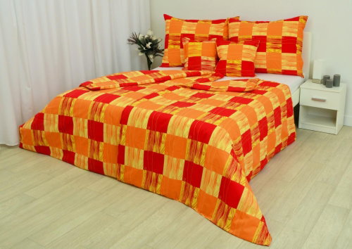 Zdeněk Staněk - Cotton Bedding LUX Red-orange Cube - Bed Linen - Main image