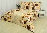 Zdeněk Staněk - Cotton Bedding LUX Brown-orange Cubes - Bed Linen
