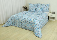 Zdeněk Staněk - Cotton Bedding LUX Blue and Grey Polka Dot on a White Background - Bed Linen