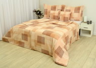 Zdeněk Staněk - Cotton Bedding LUX Striped Brown Cubes - Bed Linen