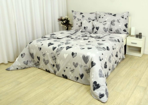 Zdeněk Staněk - Cotton Bedding LUX Grey Heart - Bed Linen - Main image