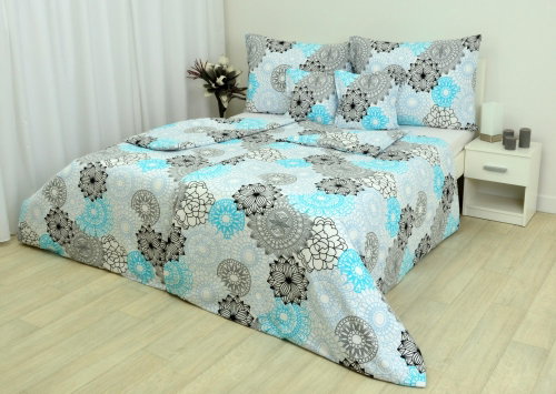 Zdeněk Staněk - Cotton Bedding LUX Turquoise Ornaments - Bed Linen - Main image