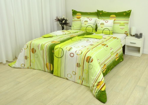 Zdeněk Staněk - Cotton Bedding LUX Green Circles - Bed Linen - Main image