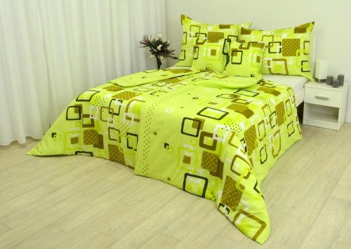 Zdeněk Staněk - Cotton Bed Linen LUX Green and White Cubes - Bed Linen - Main image
