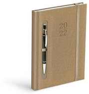Diář 2022 D801 PU brown / grey - for pen - Diář