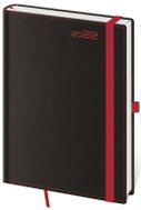 Denní diář A5 Black Red s poutkem - Diář