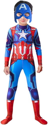 FunCo Children's Superhero Costume Captain America with Mask 110-122 M - Costume - Main image