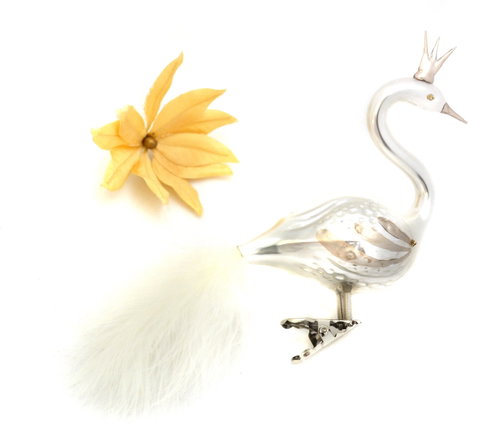 HAN Design Swan with Crown Painted - Christmas Ornaments - Main image
