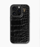iDeal Of Sweden Vegan Leather Protective Cover with Magsafe for iPhone 16 Pro Black Croco - Phone Cover