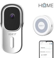 iGET HOME Doorbell DS1 White + Chime CHS1 White – súprava videozvončeka a reproduktora, FullHD video - Zvonček s kamerou