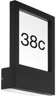 Eglo 98144 - House Number MONTEROS, 1xE27/28W/230V, Black, IP44 - Wall Lamp