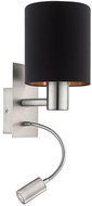 Eglo 96483 - LED Wall Lamp PASTERI 1xE27/40W + LED/3,5W Black - Wall Lamp